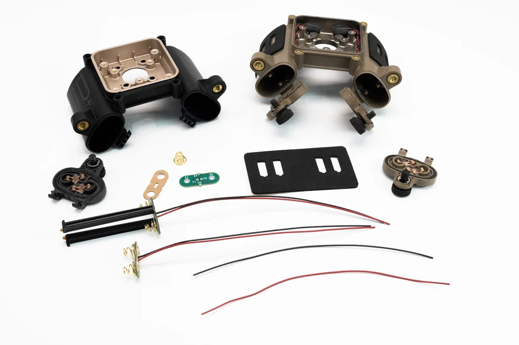 Array of components we assemble for a battery pack. CCT also applies the EMI to the black variant shown.
