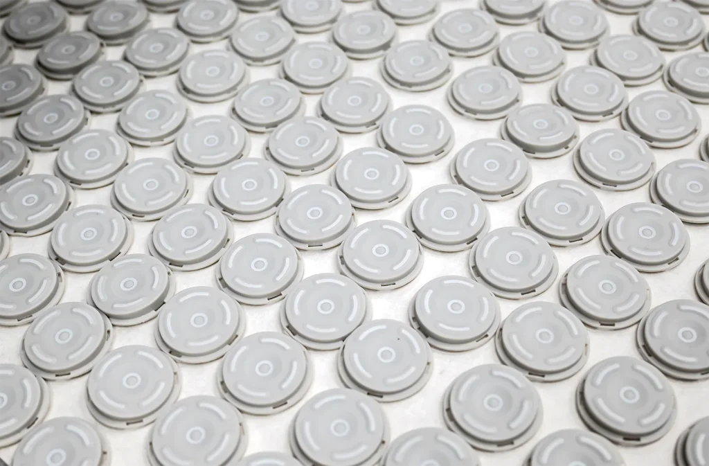  An array of silicone pad printed buttons.
