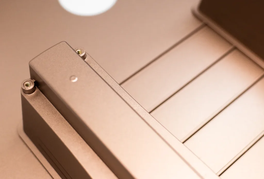 Close-up of large part with PPG 599-Y2000 EMI finish.